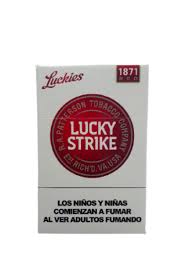 Detallado Lucky Strike  Blanco con Rojo