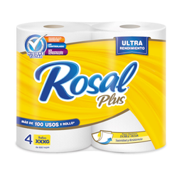 Papel  Rosal Plus 4 Rollos 600 Hojas